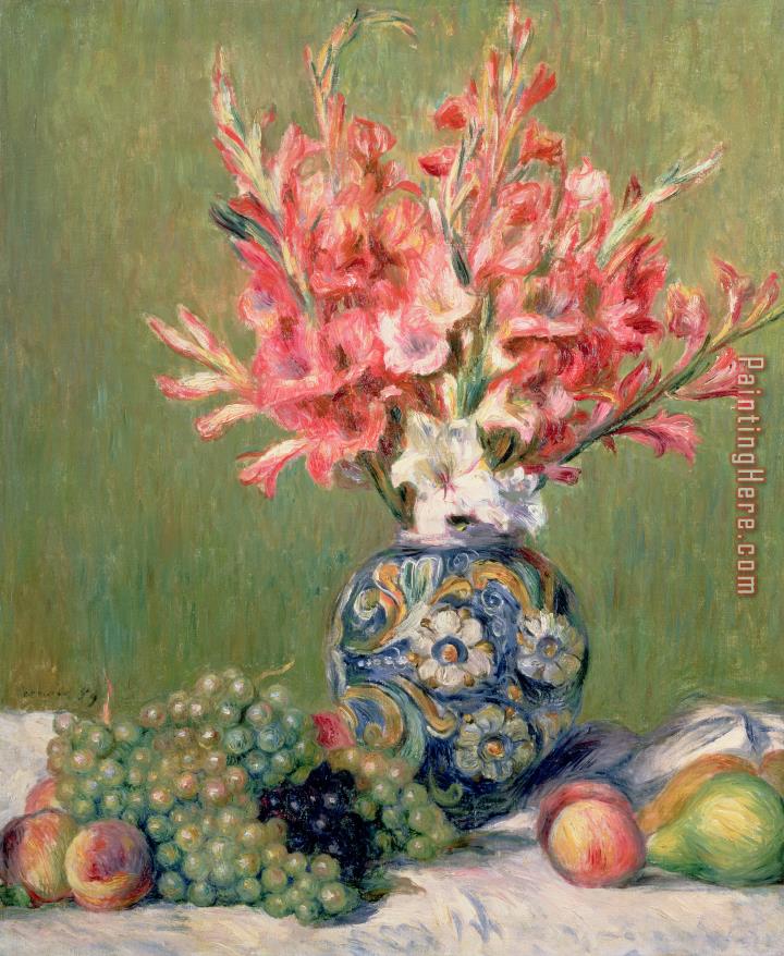 Pierre Auguste Renoir Still life of Fruits and Flowers